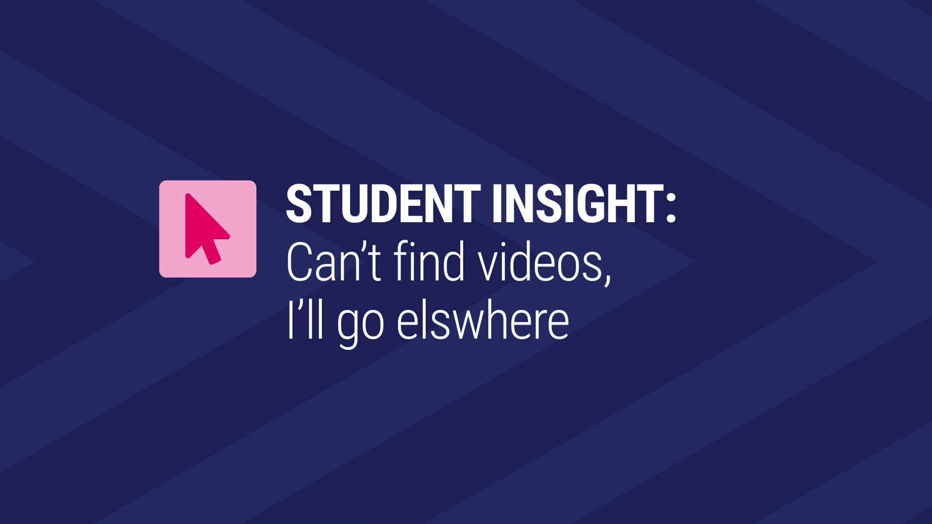 Card image for "19 - Student Insights: Can't Find Videos"